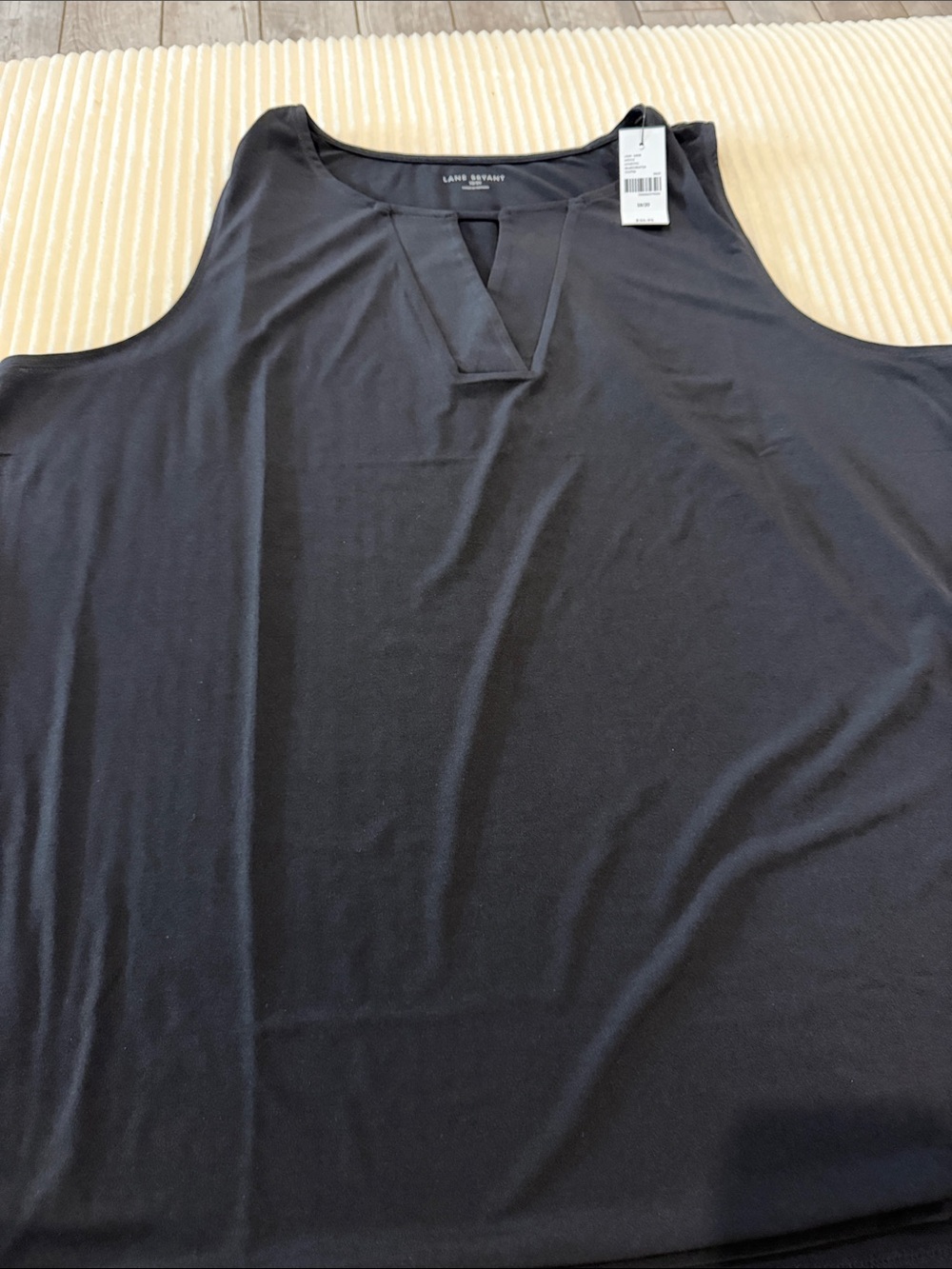 Lane Bryant Black Men’s Sleeveless Tank with V-Notch